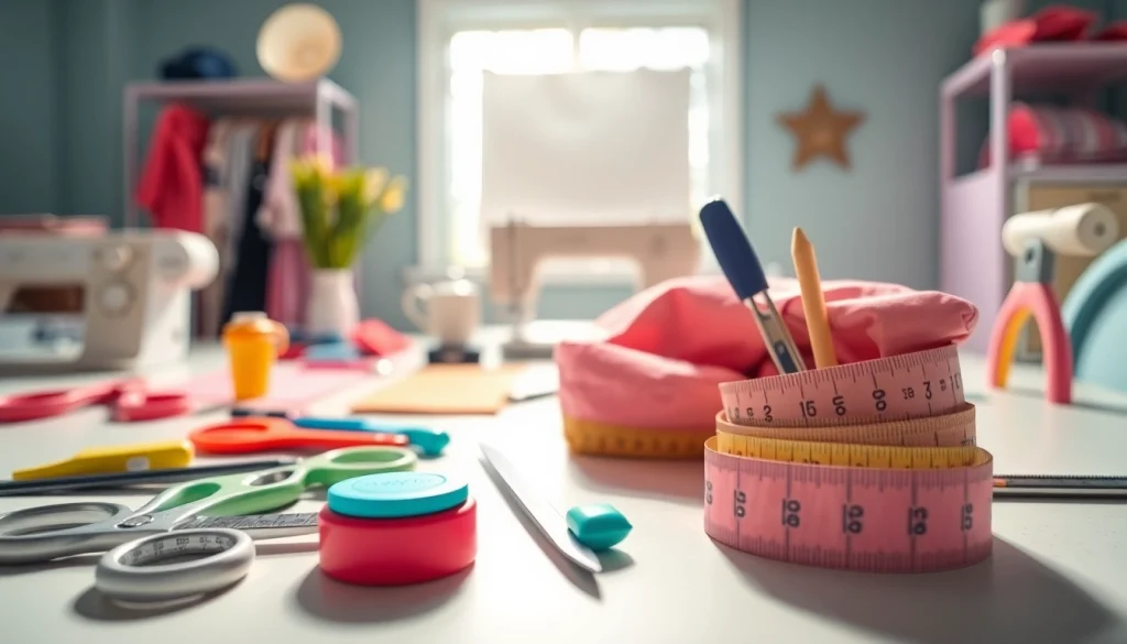 Viral fashion tools displayed creatively on a work table, showcasing modern design and innovative features.