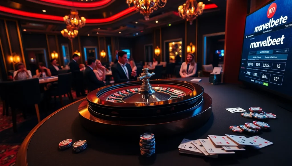 Experience thrilling casino excitement at Marvelbet with a dynamic roulette game.
