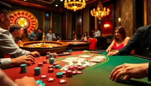 Exciting casino gameplay scene featuring Trang Chủ MMOO poker with vibrant chips and dazzling atmosphere.