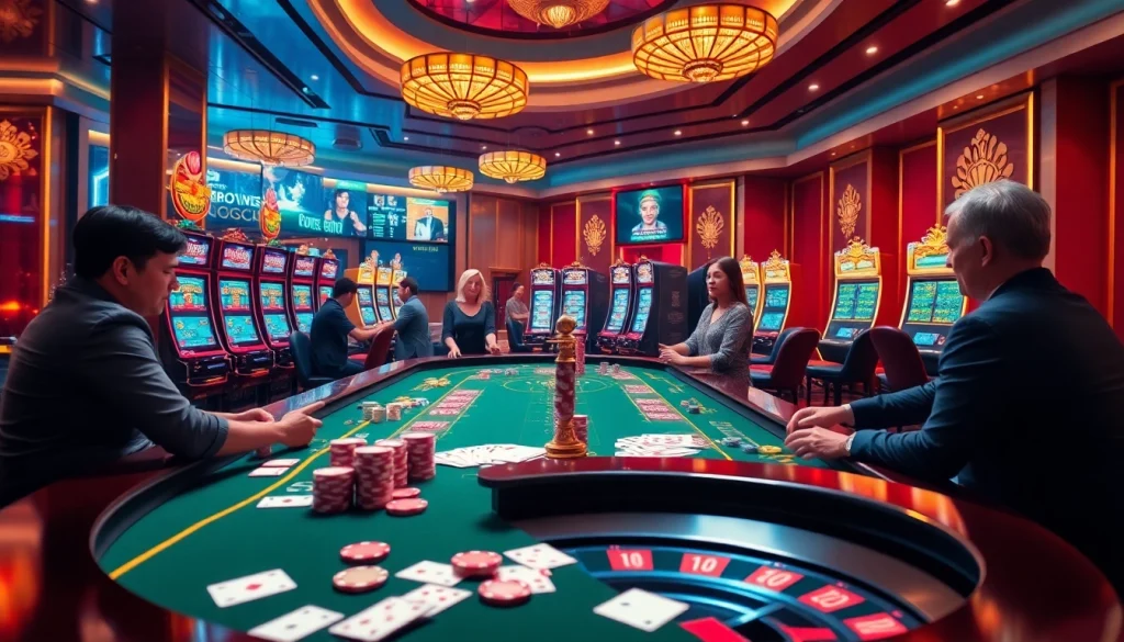 Experience the vibrant thrills of online gambling at https://go88.fast/ with live games, poker chips, and gambling tables.