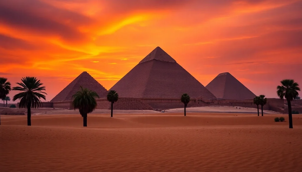 Explore the ancient pyramids of Giza, highlighting the intricacies of their design and historical significance.