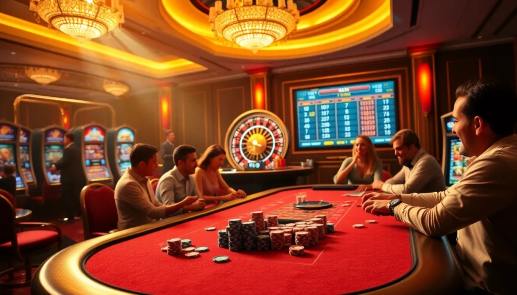 Experience exciting gaming action at go8.com with vibrant poker, roulette, and luxurious casino elements.