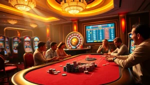 Experience exciting gaming action at go8.com with vibrant poker, roulette, and luxurious casino elements.
