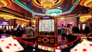 Experience the thrill of a mahjong slot demo in a luxurious casino setting.