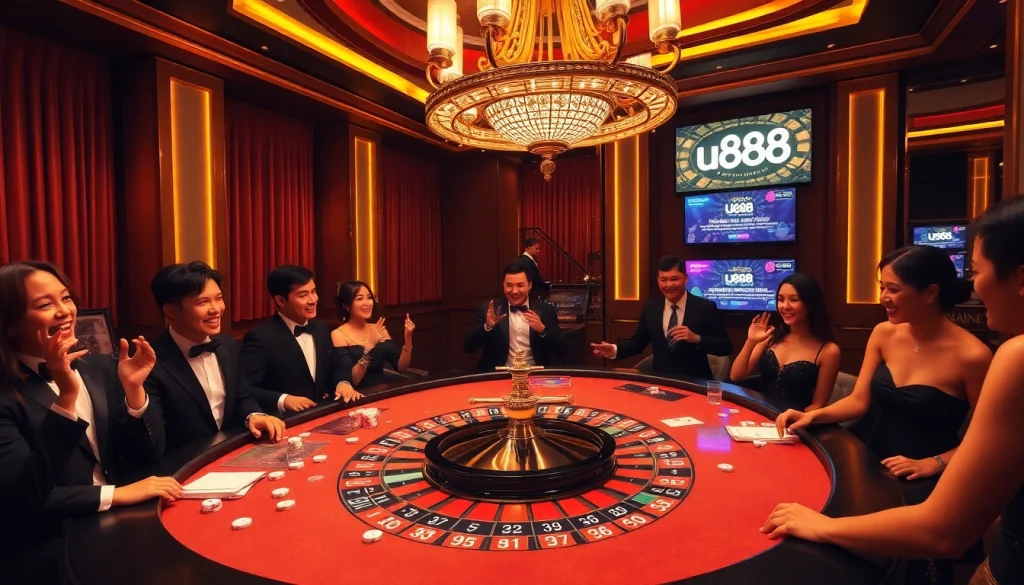 Experience thrilling gameplay at the u888 casino with vibrant roulette tables and poker action.