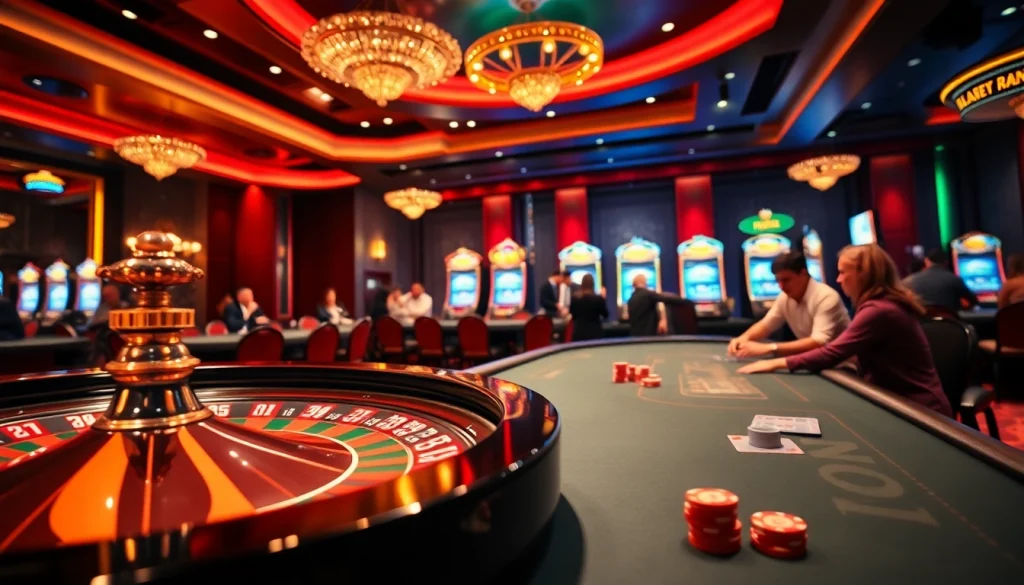 Players strategizing their bets in a luxury casino environment featuring MMOO elements.