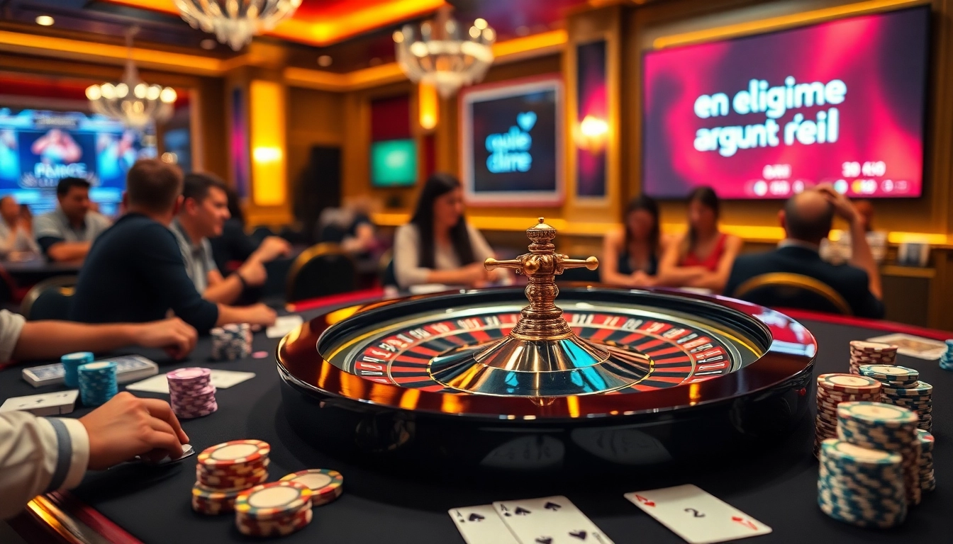 Vivez l'excitation du casino en ligne argent réel France avec des roues de roulette vibrantes et des joueurs enthousiastes.