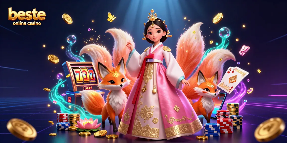 Experience the thrill of the beste online casino with a vibrant 3D illustration featuring a lucky fox and golden coins.
