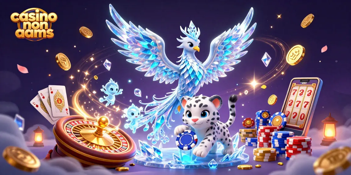 Giocare nel casino non AAMS mentre una fenice di ghiaccio illumina la scena con colori prismatici.