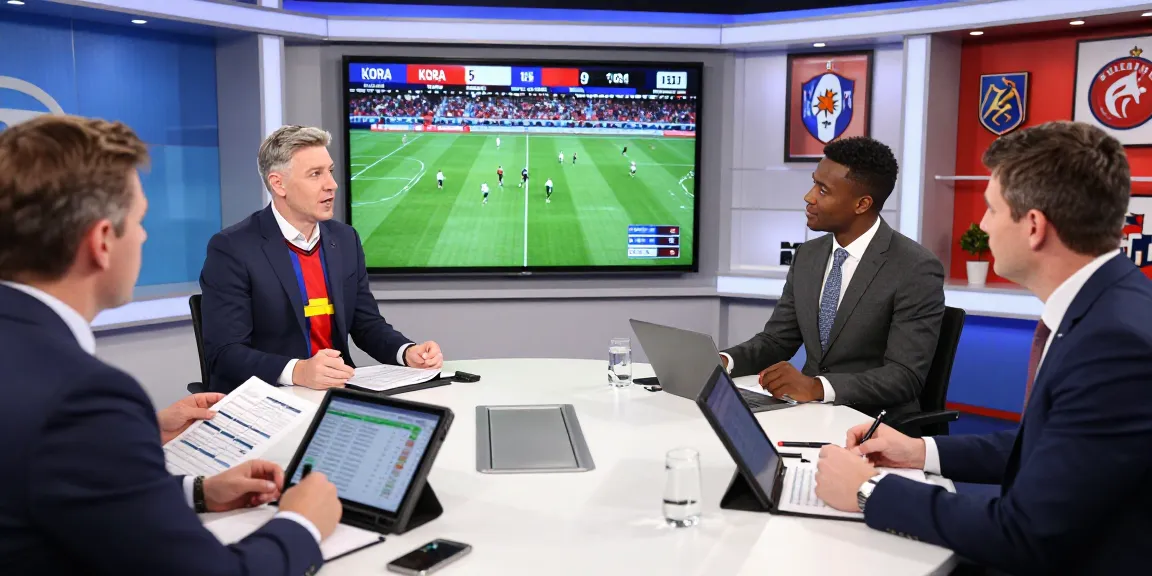 Live sports analysis of kora live matches with analysts discussing scores and insights.