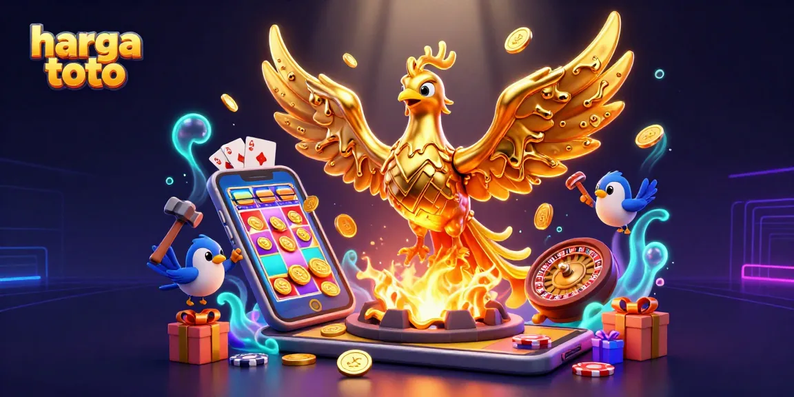 Engage in thrilling gameplay with harga toto through a stunning illustration of a molten phoenix, representing fortune in online gambling.