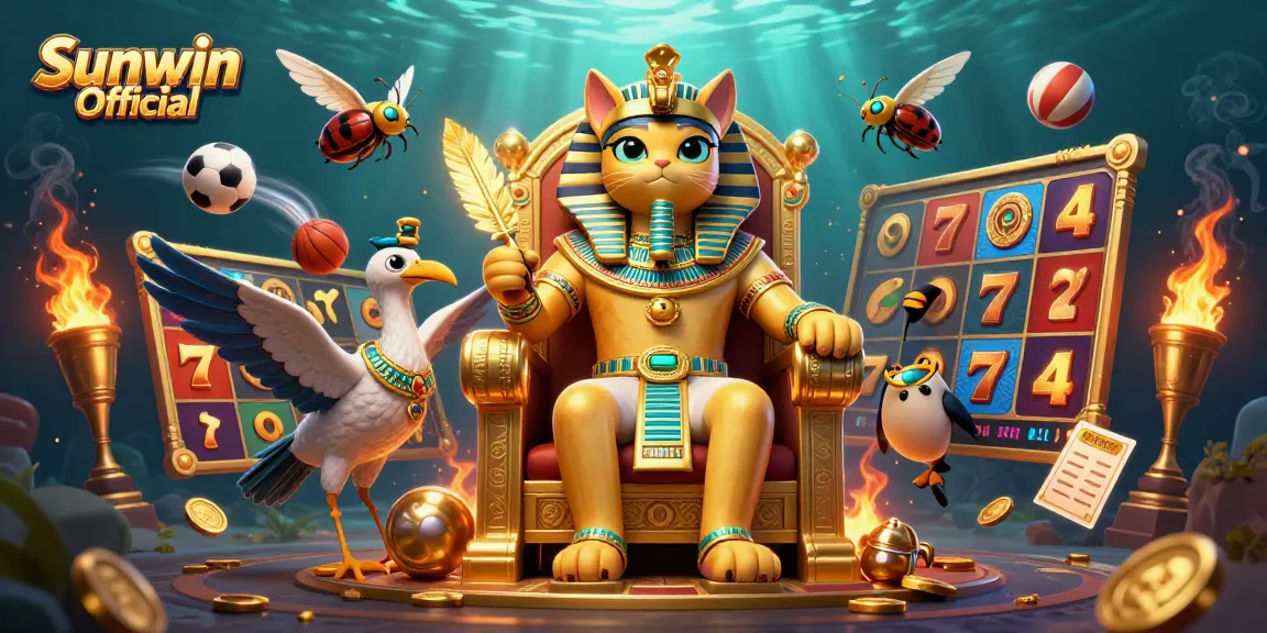 Experience fantastic wins with Sunwin Official in a vibrant casino-themed 3D rendering.