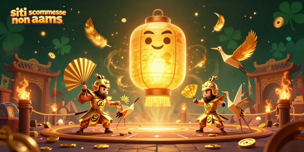 Scommetti nei siti scommesse non aams con l'illustrazione dettagliata di un casinò notturno e fortunati simboli oro.