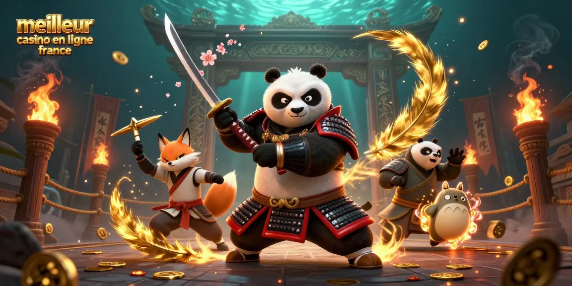 Le meilleur casino en ligne France avec un samouraï panda, un renard ninja et un tanuki magique
