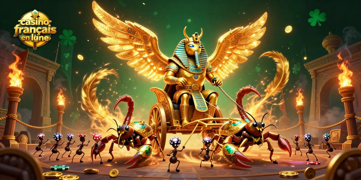 Pariez sur le casino français en ligne avec une illustration 3D captivante, alliant action et opulence.
