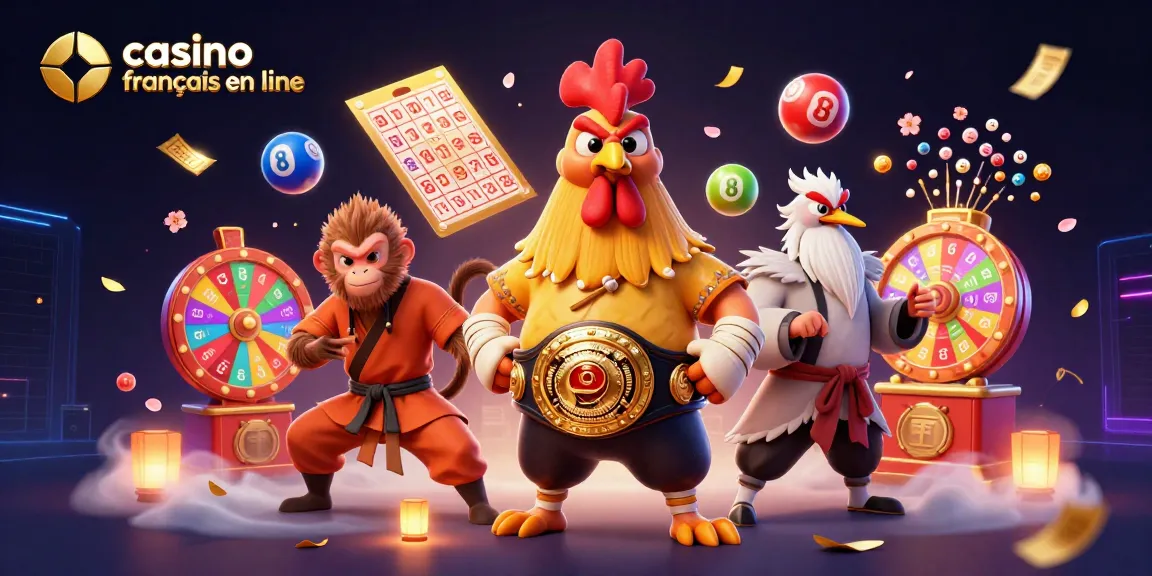 Découvrez le casino francais en ligne avec des personnages animés, des boules de loterie et une ambiance festive.