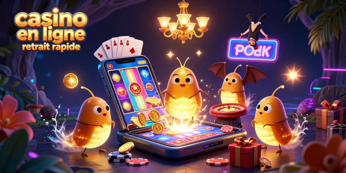 Jouez au casino en ligne retrait rapide avec un éclairage magique de vers luisants.