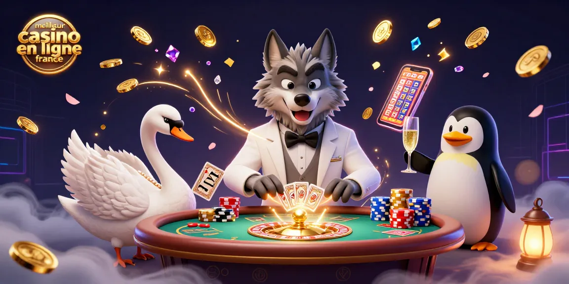 Visualisez le meilleur casino en ligne France avec un loup élégant au baccarat et des éléments de jeu captivants.