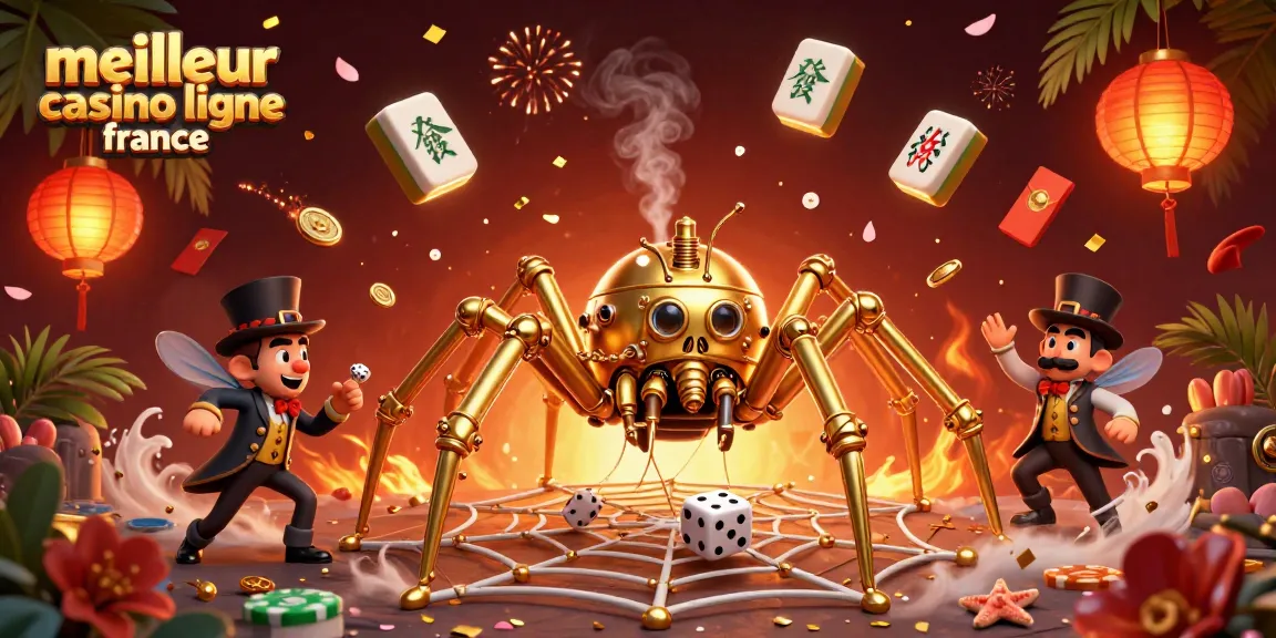 Illustration captivante représentant le meilleur casino en ligne France avec des éléments de jeu colorés et dynamiques.