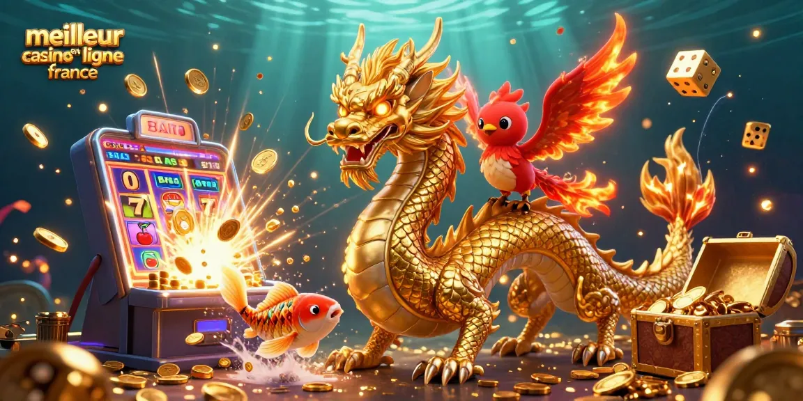 Jouez au meilleur casino en ligne France avec un dragon doré, un phœnix rouge et des pièces chanceuses.
