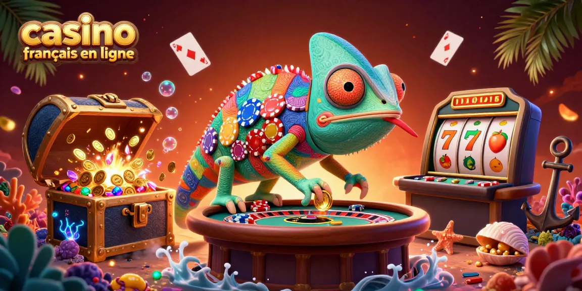 Le casino français en ligne offre une expérience immersive avec un caméléon propriétaire dynamique entouré d'éléments de jeux.