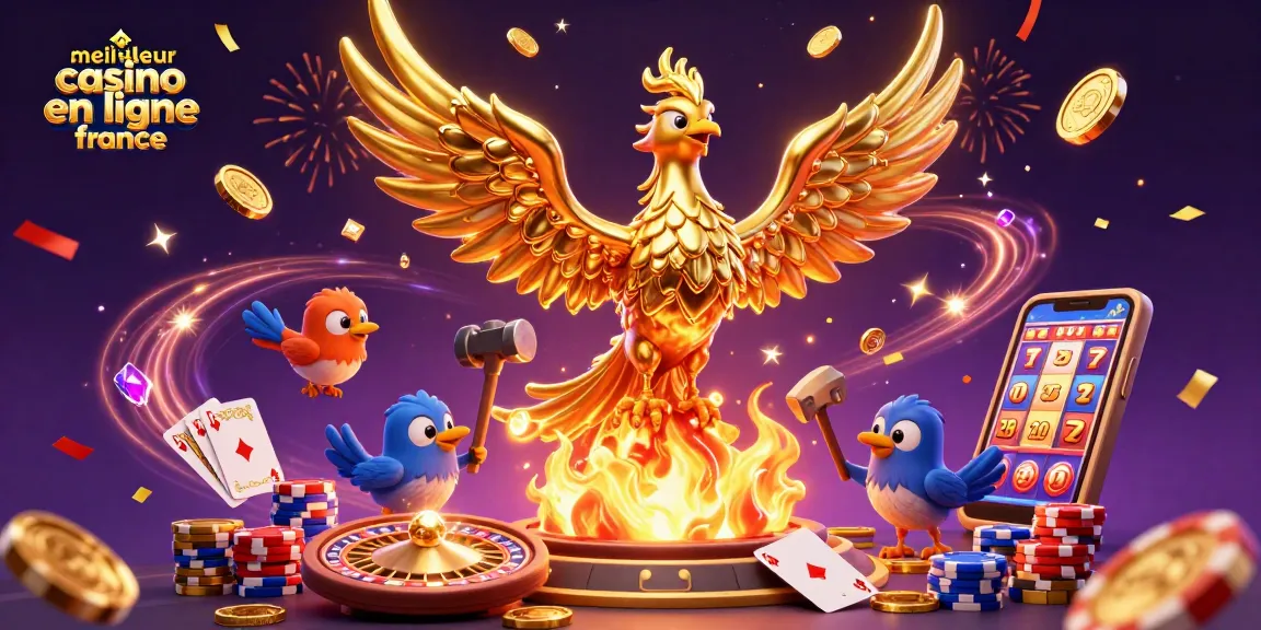 Visualisez le meilleur casino en ligne France avec une illustration dynamique et des éléments de jeu fascinants.
