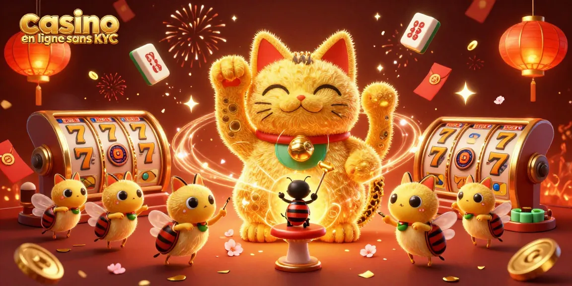 Jouez dans un casino en ligne sans KYC avec des feux d'artifice et des lumières scintillantes.