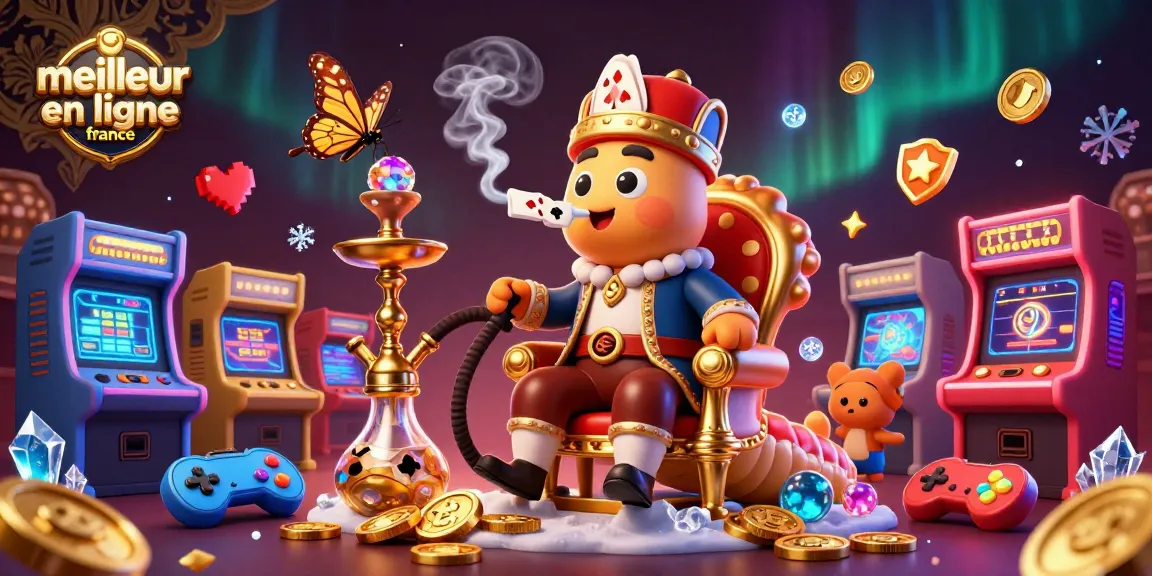 Découvrez le meilleur casino en ligne France avec une illustration captivante de jeux et de personnages colorés.