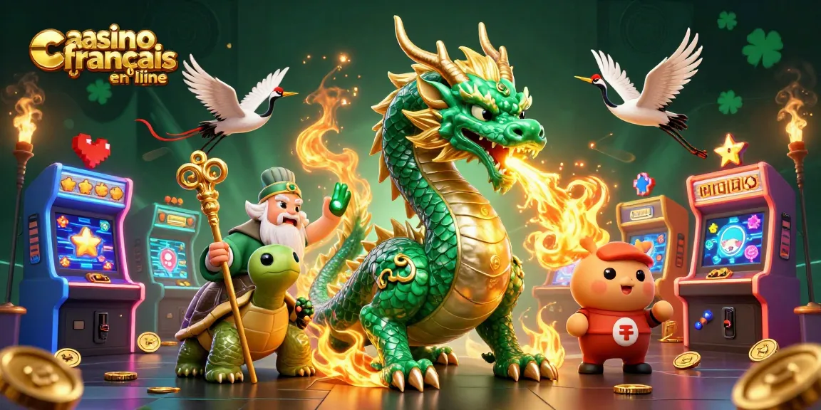 Découvrez une ambiance vibrante de jeux au casino français en ligne avec des créatures mythiques et des éléments de jeu colorés.