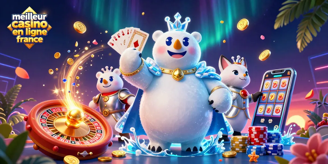 Le meilleur casino en ligne France présente un royaume glacial avec un ours polaire royal et un renard en armure.