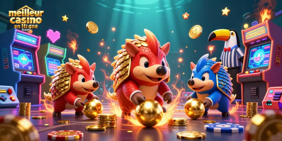 Jouer au meilleur casino en ligne en France avec des pangolins animés et des jetons gagnants.