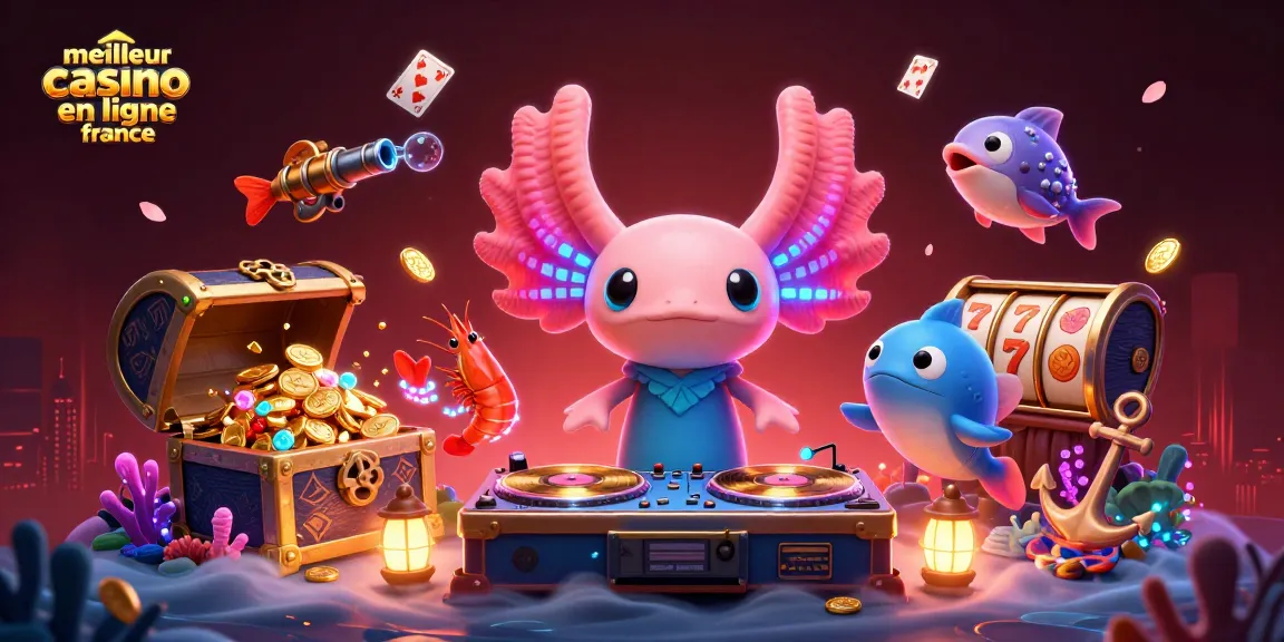 Visualisation vibrante de "meilleur casino en ligne france" avec des personnages animés de jeu sous-marin en pleine activité.