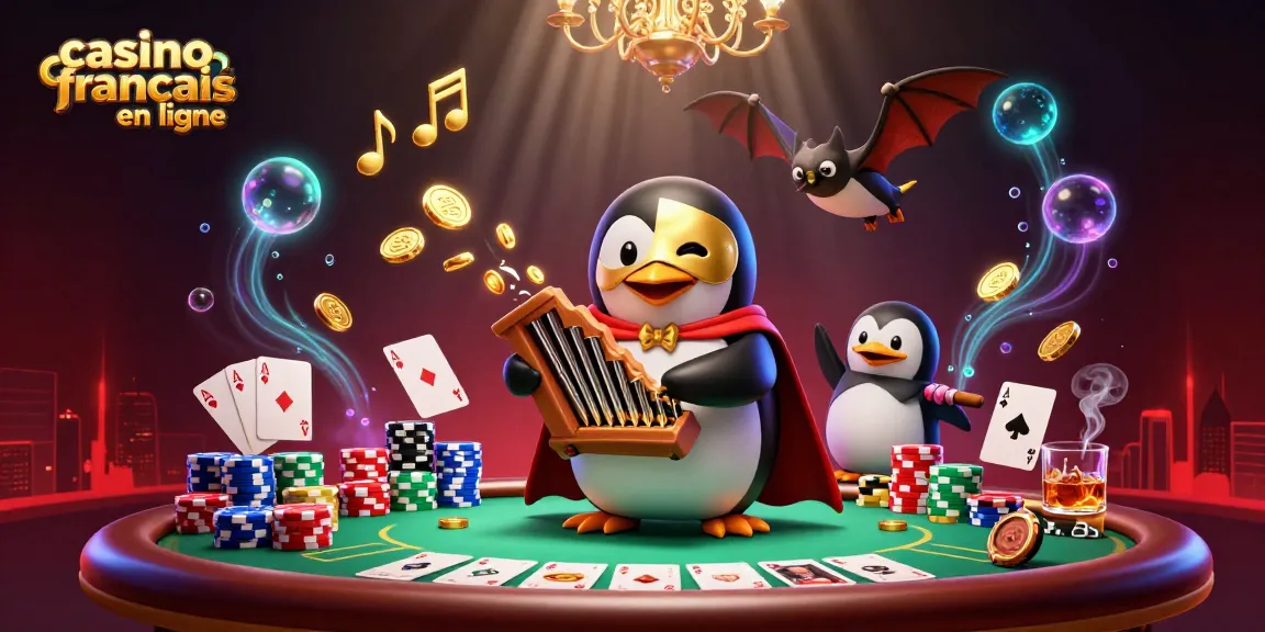 Le casino français en ligne illumine les jeux avec un pingouin et un chandelier acrobate.