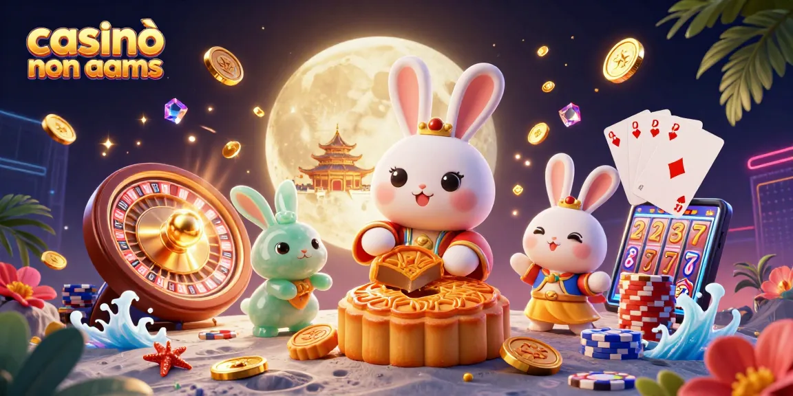 Vivi l'esperienza con i casinò non AAMS mentre il coniglio della luna prepara dolci e scopri le chips da poker.